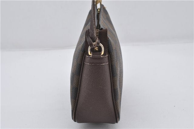 Authentic Louis Vuitton Damier Trousse Makeup Hand Bag Pouch N51982 LV 8563E