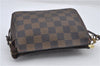 Authentic Louis Vuitton Damier Trousse Makeup Hand Bag Pouch N51982 LV 8563E