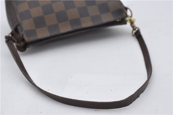 Authentic Louis Vuitton Damier Trousse Makeup Hand Bag Pouch N51982 LV 8563E