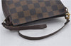 Authentic Louis Vuitton Damier Trousse Makeup Hand Bag Pouch N51982 LV 8563E