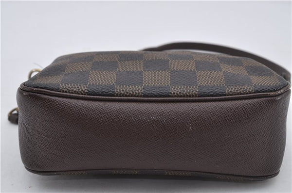 Authentic Louis Vuitton Damier Trousse Makeup Hand Bag Pouch N51982 LV 8563E