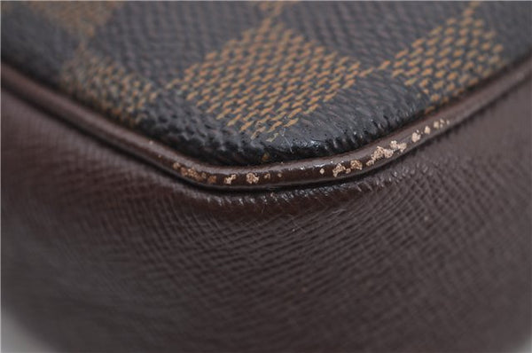 Authentic Louis Vuitton Damier Trousse Makeup Hand Bag Pouch N51982 LV 8563E