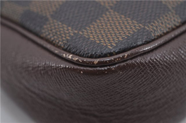 Authentic Louis Vuitton Damier Trousse Makeup Hand Bag Pouch N51982 LV 8563E