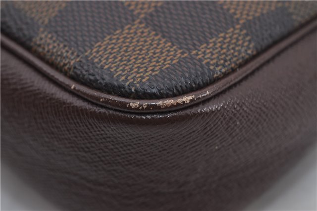 Authentic Louis Vuitton Damier Trousse Makeup Hand Bag Pouch N51982 LV 8563E