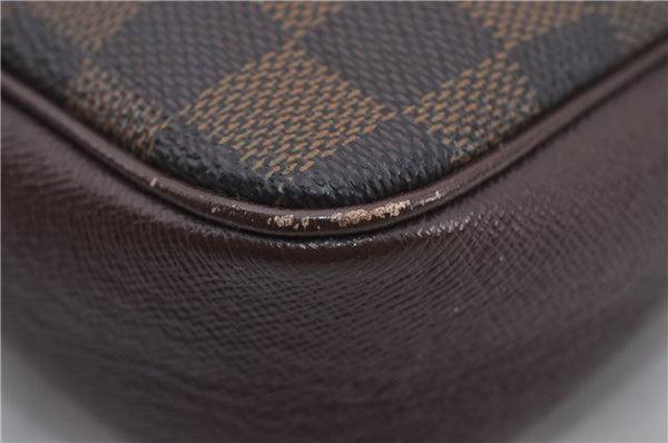 Authentic Louis Vuitton Damier Trousse Makeup Hand Bag Pouch N51982 LV 8563E