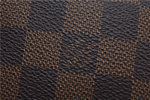 Authentic Louis Vuitton Damier Trousse Makeup Hand Bag Pouch N51982 LV 8563E