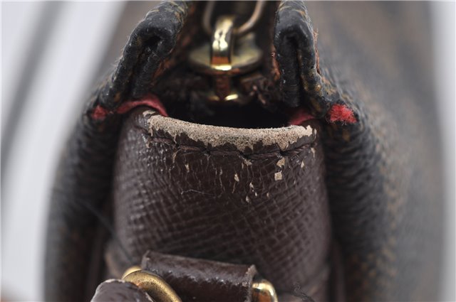 Authentic Louis Vuitton Damier Trousse Makeup Hand Bag Pouch N51982 LV 8563E