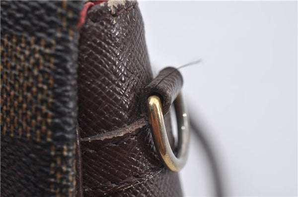 Authentic Louis Vuitton Damier Trousse Makeup Hand Bag Pouch N51982 LV 8563E