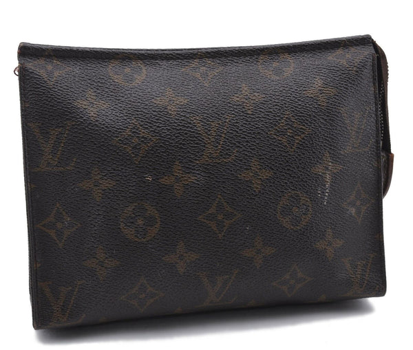 Auth LOUIS VUITTON Monogram Poche Toilette 19 Cosmetics Pouch M47544 LV 8572B