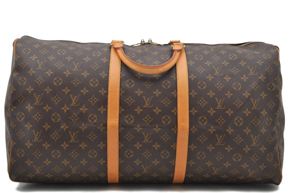 Authentic LOUIS VUITTON Monogram Keepall 60 Boston Bag M41422 LV 8572C