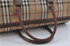 Auth Burberrys Vintage Nova Check 2Way Travel Boston Bag PVC Leather Beige 8572D