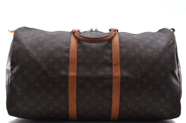 Authentic LOUIS VUITTON Monogram Keepall 55 Boston Bag M41424 LV 8574C