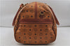 Authentic MCM Visetos Leather Vintage 2Way Travel Boston Bag Brown 8579D