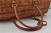 Authentic MCM Visetos Leather Vintage 2Way Travel Boston Bag Brown 8579D