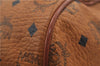 Authentic MCM Visetos Leather Vintage 2Way Travel Boston Bag Brown 8579D