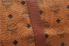 Authentic MCM Visetos Leather Vintage 2Way Travel Boston Bag Brown 8579D