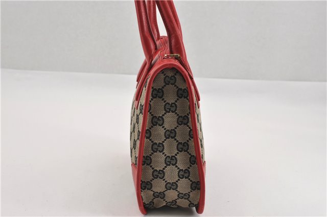 Authentic GUCCI Vintage Shoulder Hand Bag GG Canvas Leather 0000856 Black 8581F