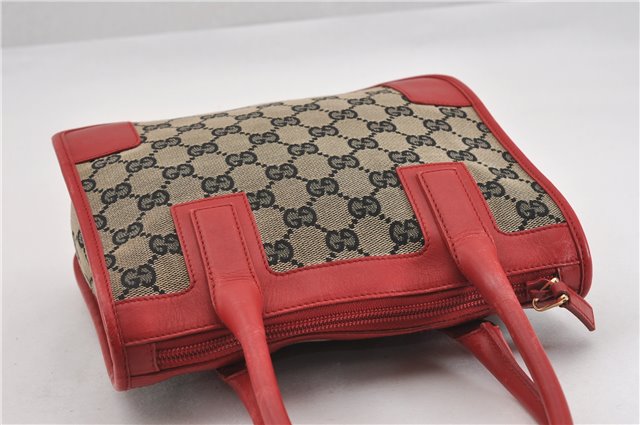 Authentic GUCCI Vintage Shoulder Hand Bag GG Canvas Leather 0000856 Black 8581F