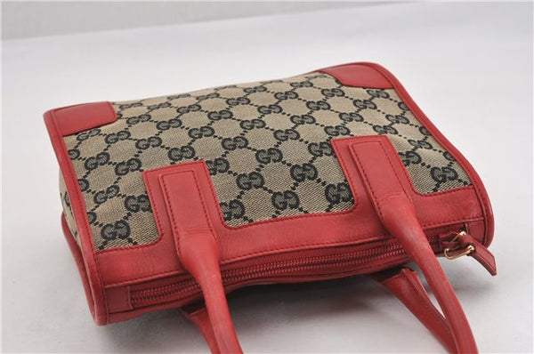 Authentic GUCCI Vintage Shoulder Hand Bag GG Canvas Leather 0000856 Black 8581F