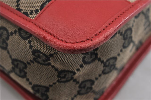 Authentic GUCCI Vintage Shoulder Hand Bag GG Canvas Leather 0000856 Black 8581F