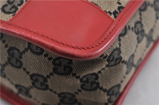 Authentic GUCCI Vintage Shoulder Hand Bag GG Canvas Leather 0000856 Black 8581F