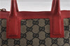 Authentic GUCCI Vintage Shoulder Hand Bag GG Canvas Leather 0000856 Black 8581F