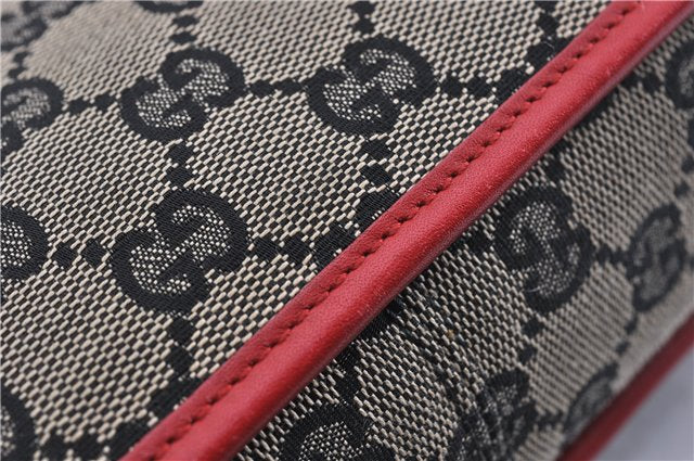 Authentic GUCCI Vintage Shoulder Hand Bag GG Canvas Leather 0000856 Black 8581F