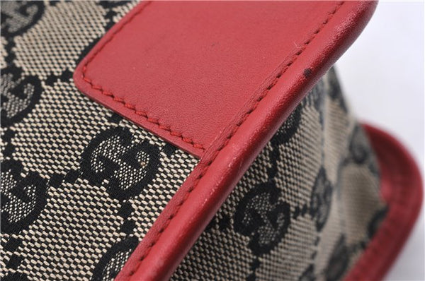 Authentic GUCCI Vintage Shoulder Hand Bag GG Canvas Leather 0000856 Black 8581F