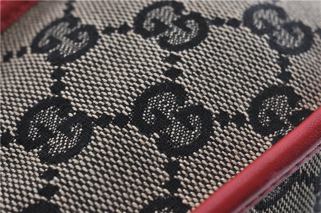 Authentic GUCCI Vintage Shoulder Hand Bag GG Canvas Leather 0000856 Black 8581F