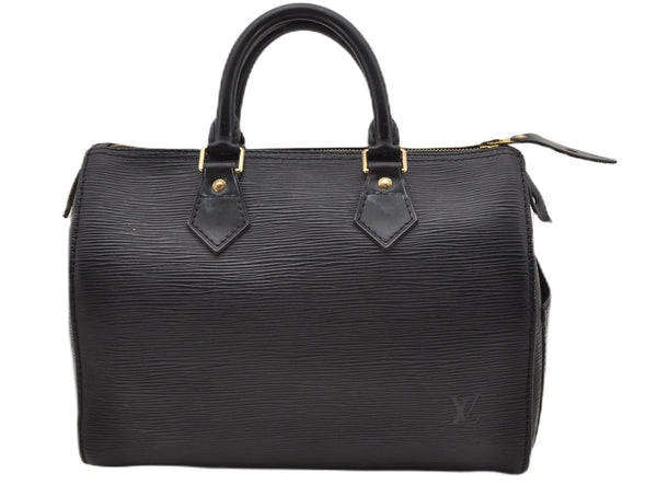 Authentic Louis Vuitton Epi Speedy 25 Hand Boston Bag Black M59032 LV 8584F