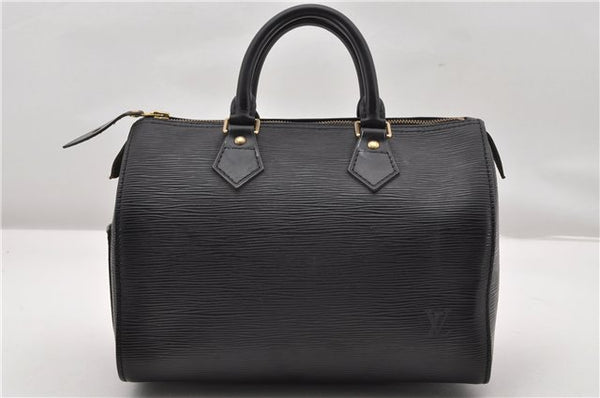 Authentic Louis Vuitton Epi Speedy 25 Hand Boston Bag Black M59032 LV 8584F