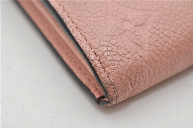 Authentic Louis Vuitton Monogram Empreinte Portefeuille Sarah Wallet Pink 8585E