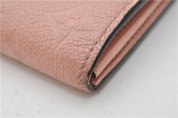 Authentic Louis Vuitton Monogram Empreinte Portefeuille Sarah Wallet Pink 8585E