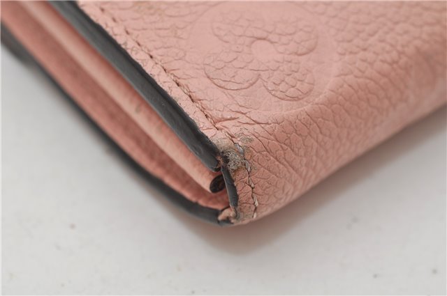 Authentic Louis Vuitton Monogram Empreinte Portefeuille Sarah Wallet Pink 8585E