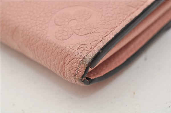 Authentic Louis Vuitton Monogram Empreinte Portefeuille Sarah Wallet Pink 8585E