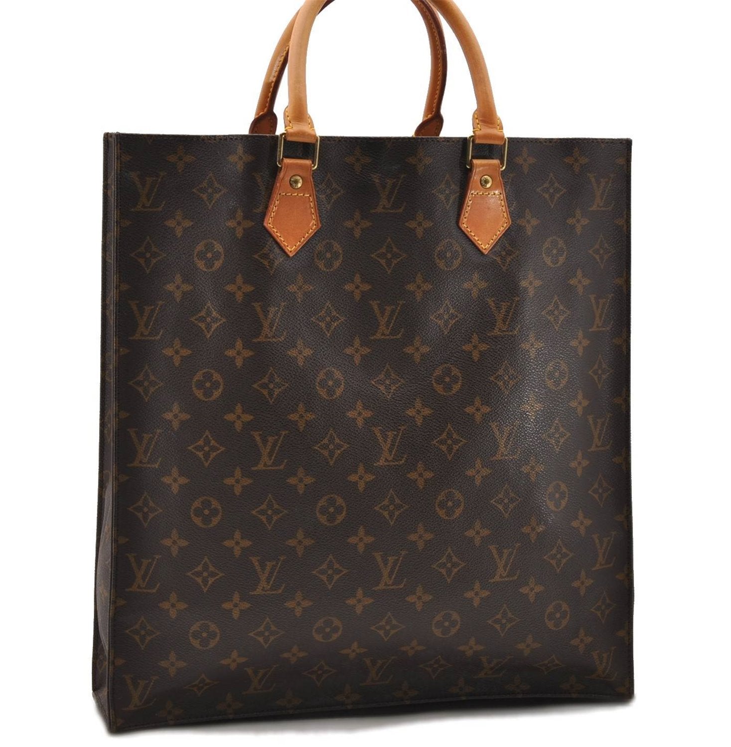 Authentic LOUIS VUITTON Monogram Sac Plat Hand Bag M51140 LV Junk 8586C