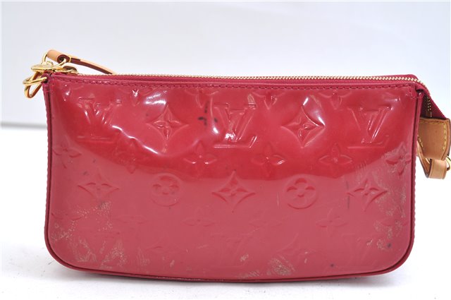 Authentic Louis Vuitton Vernis Pochette Accessoires Pouch Pink M91574 LV 8590E