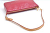 Authentic Louis Vuitton Vernis Pochette Accessoires Pouch Pink M91574 LV 8590E