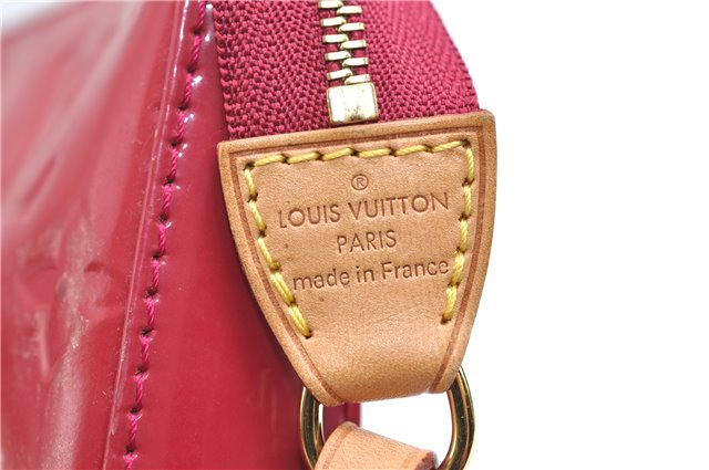 Authentic Louis Vuitton Vernis Pochette Accessoires Pouch Pink M91574 LV 8590E