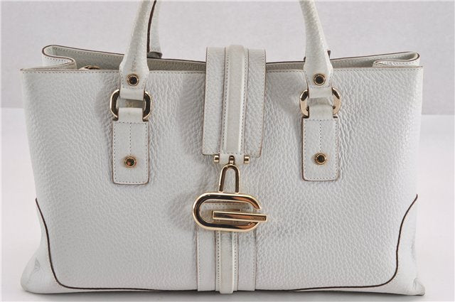 Authentic GUCCI Vintage Shoulder Hand Bag Purse Leather 131325 White 8591F