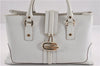 Authentic GUCCI Vintage Shoulder Hand Bag Purse Leather 131325 White 8591F
