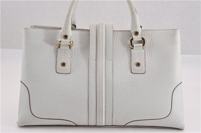Authentic GUCCI Vintage Shoulder Hand Bag Purse Leather 131325 White 8591F