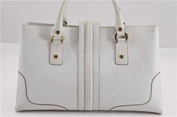 Authentic GUCCI Vintage Shoulder Hand Bag Purse Leather 131325 White 8591F