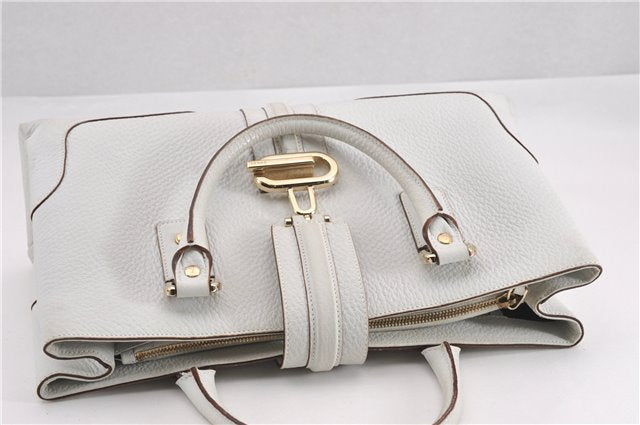 Authentic GUCCI Vintage Shoulder Hand Bag Purse Leather 131325 White 8591F