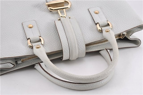 Authentic GUCCI Vintage Shoulder Hand Bag Purse Leather 131325 White 8591F