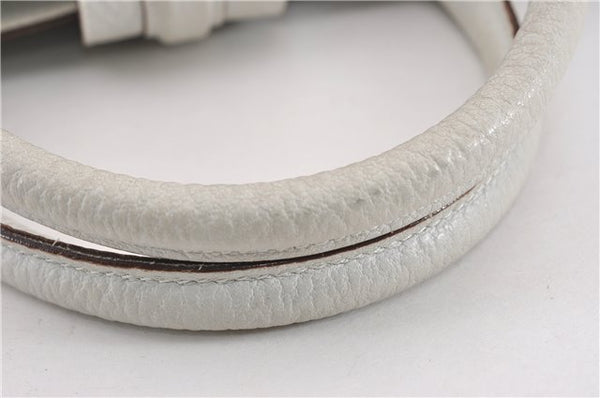 Authentic GUCCI Vintage Shoulder Hand Bag Purse Leather 131325 White 8591F