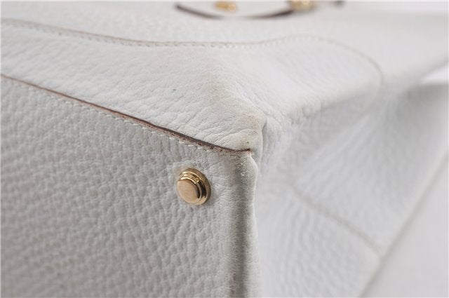 Authentic GUCCI Vintage Shoulder Hand Bag Purse Leather 131325 White 8591F