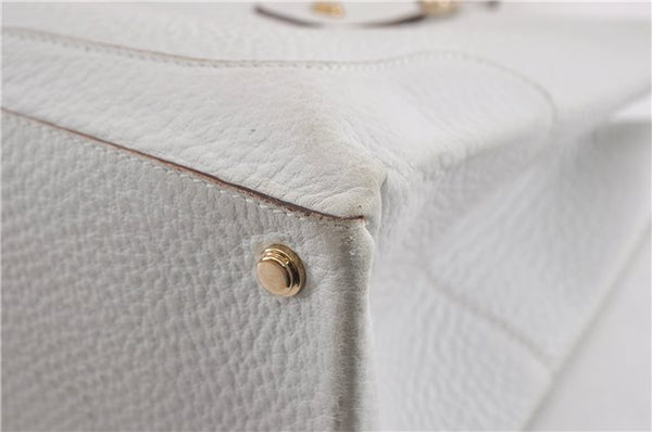 Authentic GUCCI Vintage Shoulder Hand Bag Purse Leather 131325 White 8591F