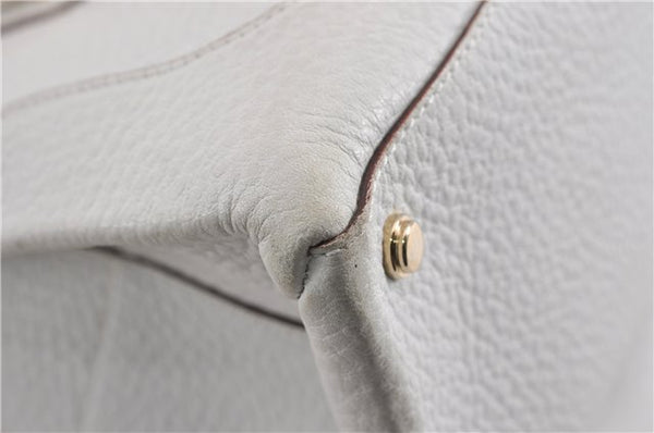 Authentic GUCCI Vintage Shoulder Hand Bag Purse Leather 131325 White 8591F