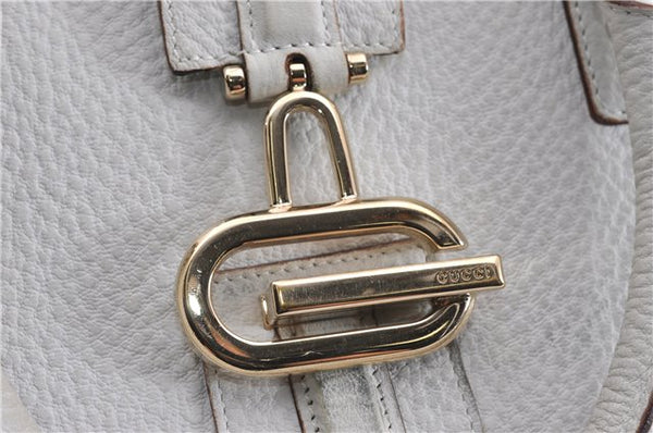 Authentic GUCCI Vintage Shoulder Hand Bag Purse Leather 131325 White 8591F